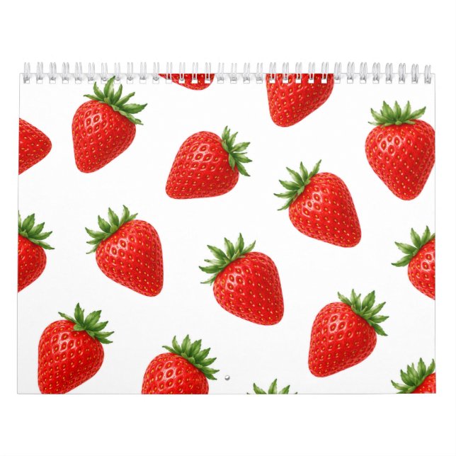 Seamless Strawberry Pattern Cute Red Fruit  Calendar (Cover)