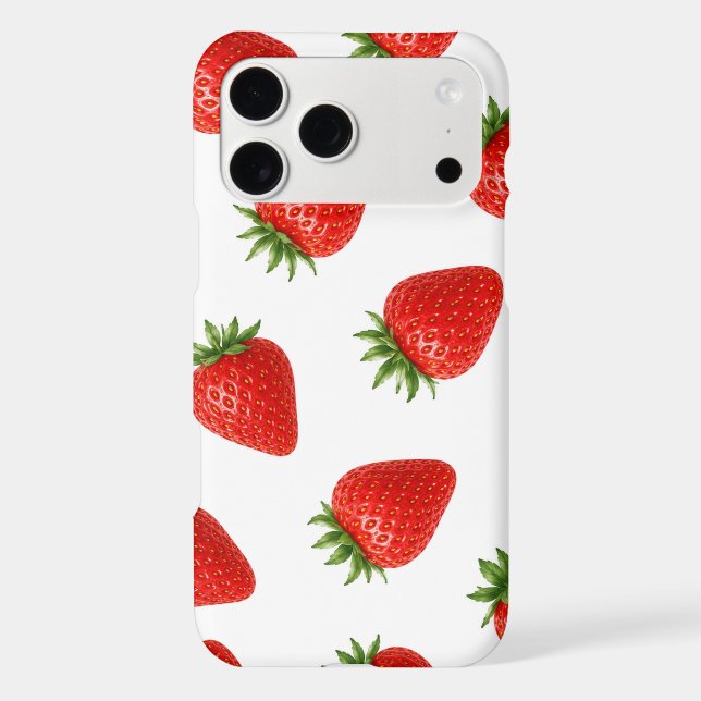 Seamless Strawberry Pattern Cute Red Fruit  Iphone Case (Back)