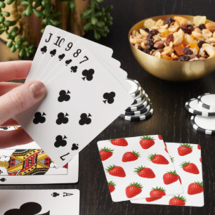 Seamless Strawberry Pattern Cute Red Fruit Poker Cards