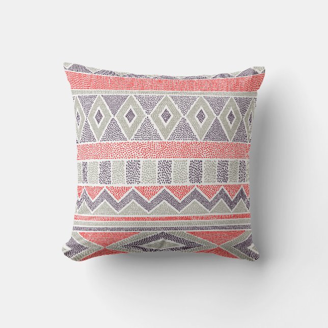Seamless striped ethnic pattern. Tribal and aztec  Throw Pillow (Front)