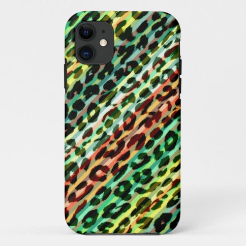 Seamless stripes animal print fur skin of leopard iPhone 11 case