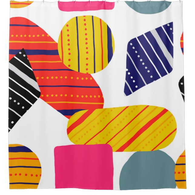 Seamless stylish abstract hand drawn pattern. Vint Shower Curtain (Front)