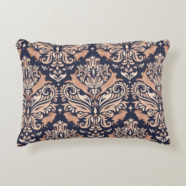 Seamless symmetrical pattern in the Damask style.  Accent Pillow (Front)