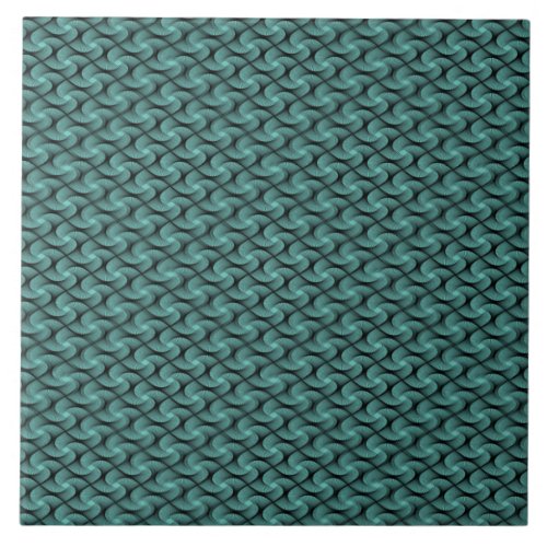 Seamless Teal Pattern Ceramic Tile