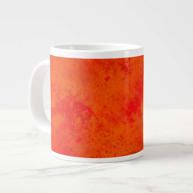 Seamless Texture Background Abstract Orange And Large Coffee Mug (Front Left)