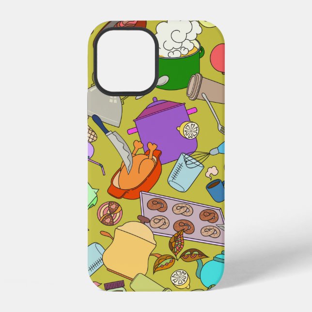 Seamless texture. Hand drawn doodles objects food  Iphone Case (Back)