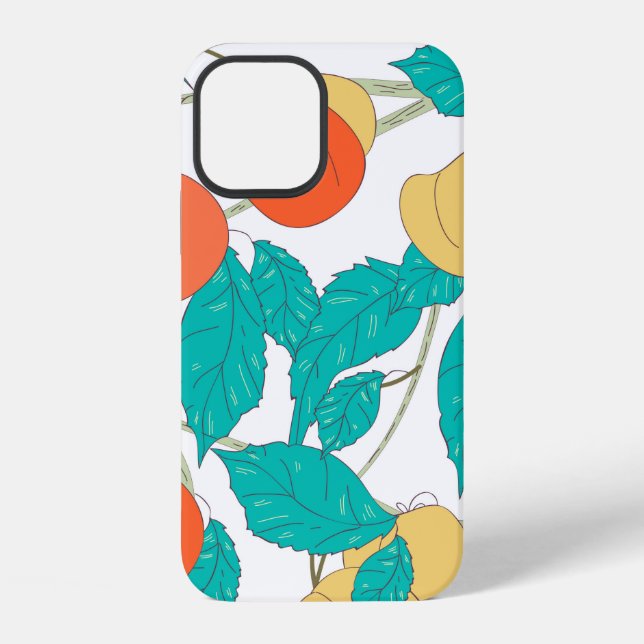 Seamless texture with fruits and leafs iphone case (Back)