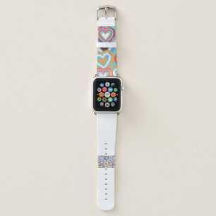 Seamless texture with funny hearts apple watch band