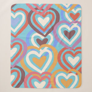 Seamless texture with funny hearts sherpa blanket