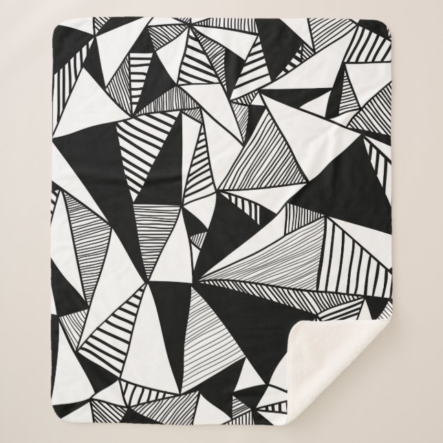 Seamless texture with triangles, mosaic endless pa sherpa blanket (Front)