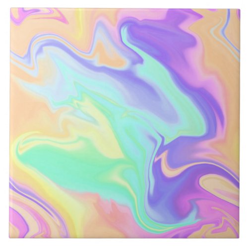 Seamless Tie Dye Swirl Marble Retro Groovy Ceramic Tile