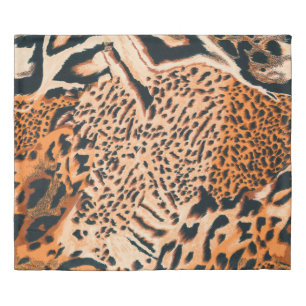 Seamless tiger, leopard and jaguar. Seamless textu Duvet Cover
