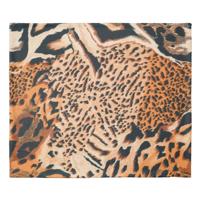 Seamless tiger, leopard and jaguar. Seamless textu Duvet Cover (Front)