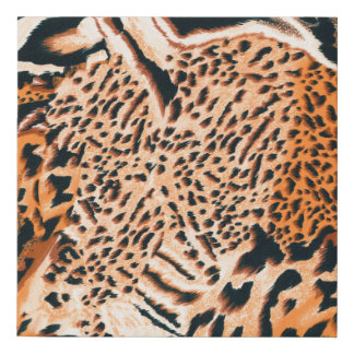 Seamless tiger, leopard and jaguar. Seamless textu Faux Canvas Print