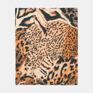 Seamless tiger, leopard and jaguar. Seamless textu Fleece Blanket