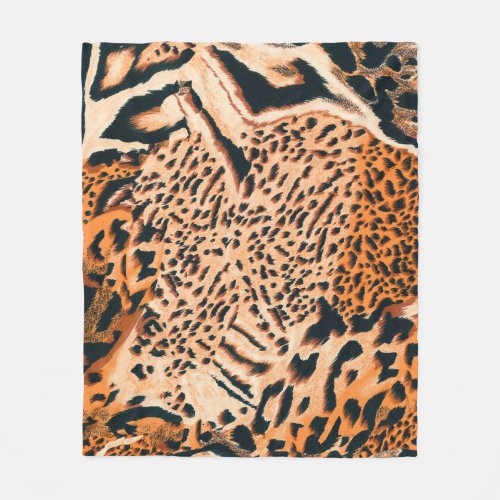 Seamless tiger leopard and jaguar Seamless textu Fleece Blanket