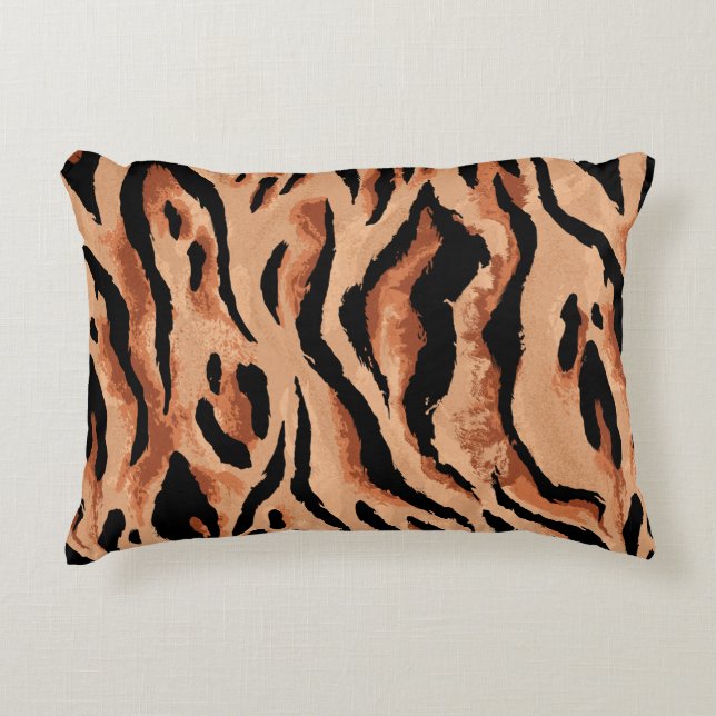 seamless tiger, leopard skin pattern accent pillow (Front)
