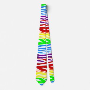 Seamless Tiger Rainbow animal print Neck Tie