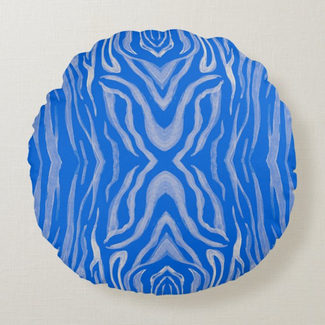 Seamless tiger skin pattern round pillow (Front)