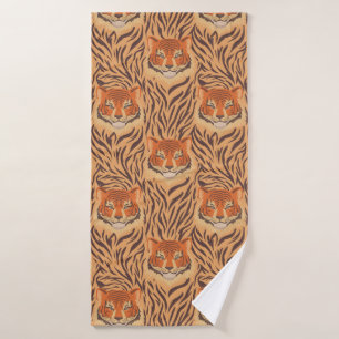 Seamless tiger stripe pattern bath towel set