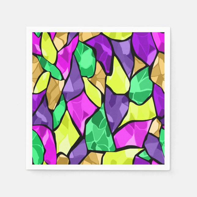 Seamless tile mosaic kaleidoscope abstract modern napkins (Front)