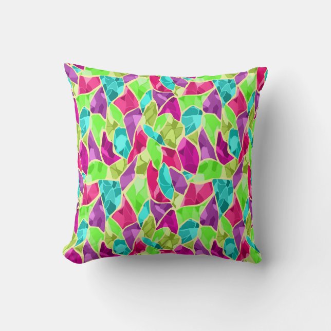Seamless tile mosaic kaleidoscope abstract modern  throw pillow (Front)