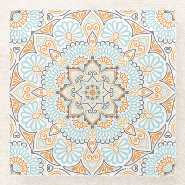 Seamless tile pattern: decorative, versatile desig glass coaster (Front)