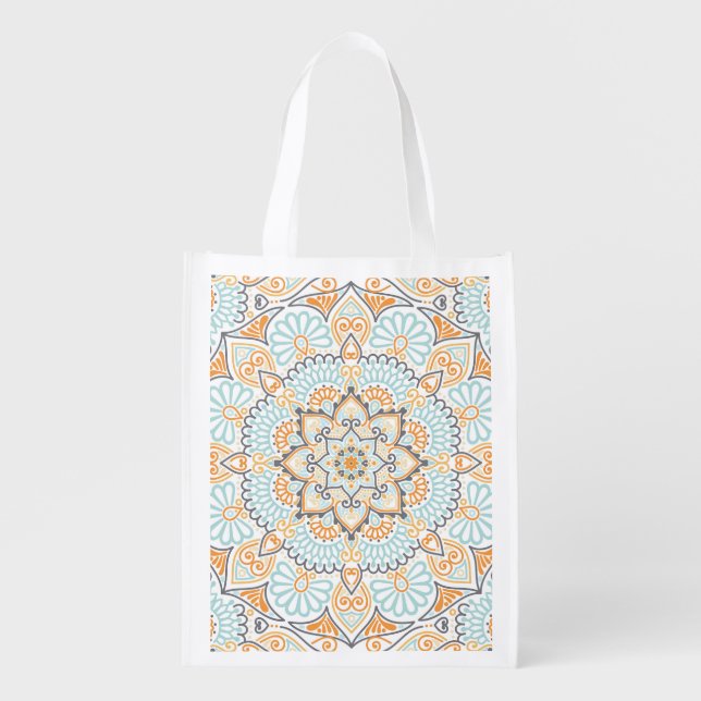 Seamless tile pattern: decorative, versatile desig grocery bag (Front)