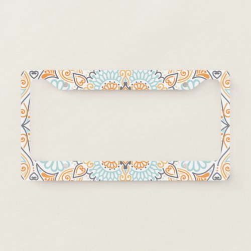 Seamless tile pattern decorative versatile desig license plate frame