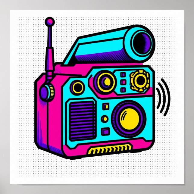 Seamless Tiling Pop Art Block Fabric and Wrapping  Poster (Front)