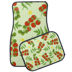 Seamless tomato pattern. Vegetable print. Vintage Car Floor Mat