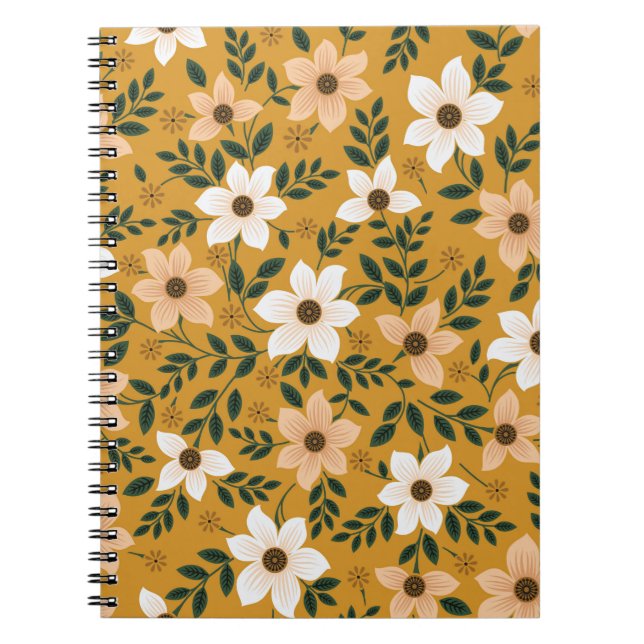 seamless traditional flower pattern on muster notebook (Front)