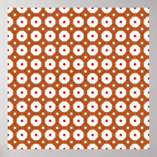 Seamless Traditional Moroccan brown, white and red Poster