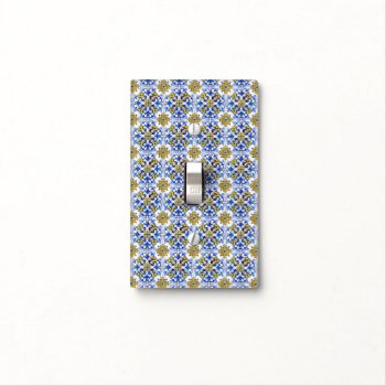 Seamless Traditional Portuguese Azulejo Pattern Light Switch Cover by wheresmymojo at Zazzle