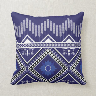 Seamless traditional silk, oriental or folk ethnic throw pillow