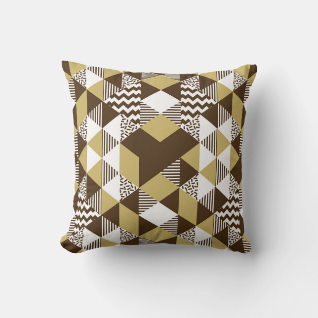 Seamless triangle: geometric gold fashion. throw pillow (Front)