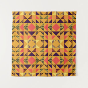 Seamless triangle pattern abstract background with tapestry