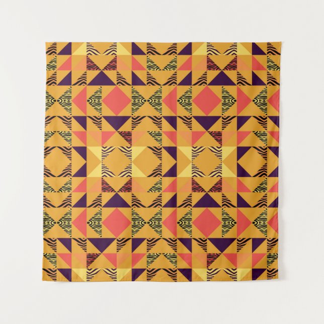 Seamless triangle pattern abstract background with tapestry (Front)