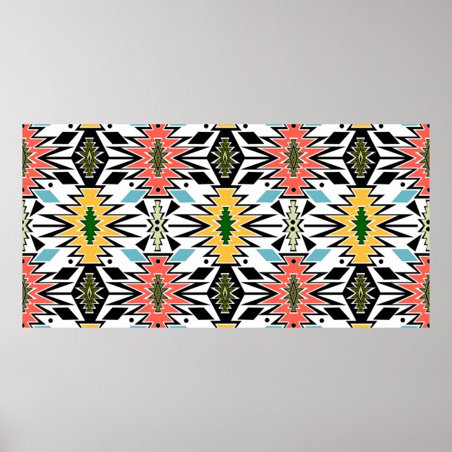 Seamless tribal african ornamental pattern backgro poster (Front)