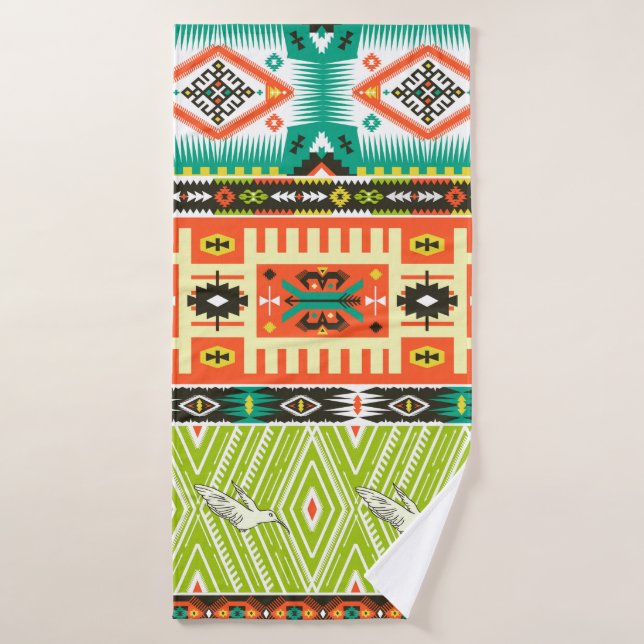 Seamless tribal pattern with geometric elements an bath towel (Bath Towel)