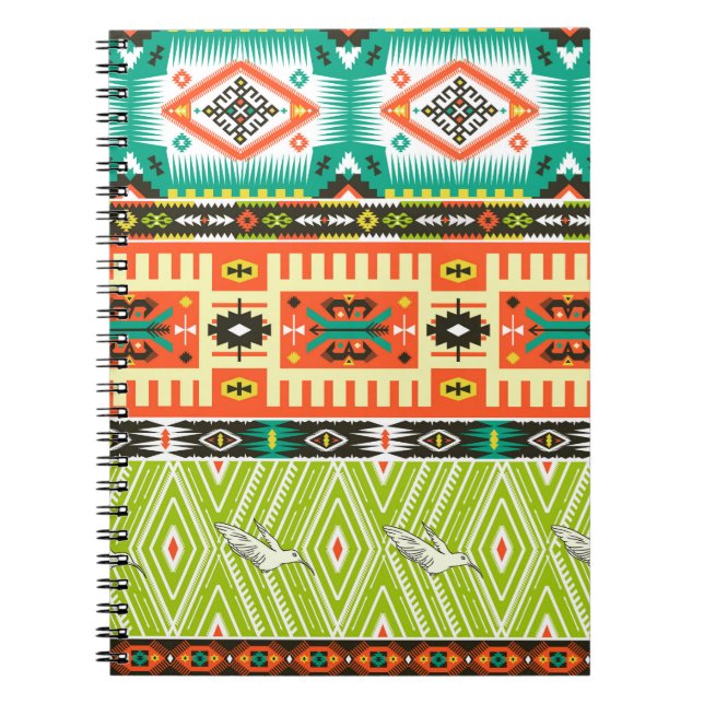 Seamless tribal pattern with geometric elements an notebook (Front)