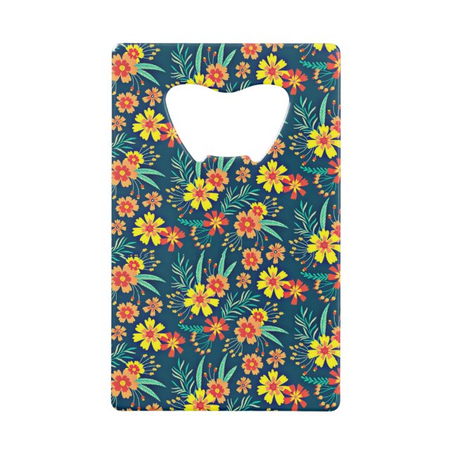 Seamless Tropical Floral Pattern-46566 Credit Card Bottle Opener (Front)