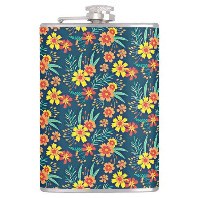Seamless Tropical Floral Pattern-46566 Flask (Front)
