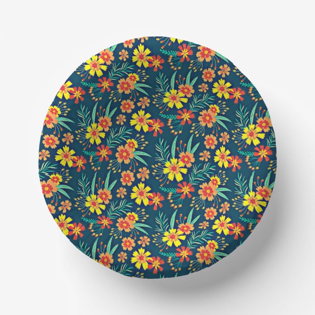 Seamless Tropical Floral Pattern-46566 Paper Bowls (Front)