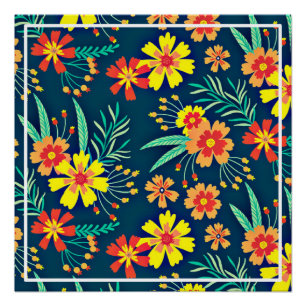 Seamless Tropical Floral Pattern-46566 Poster