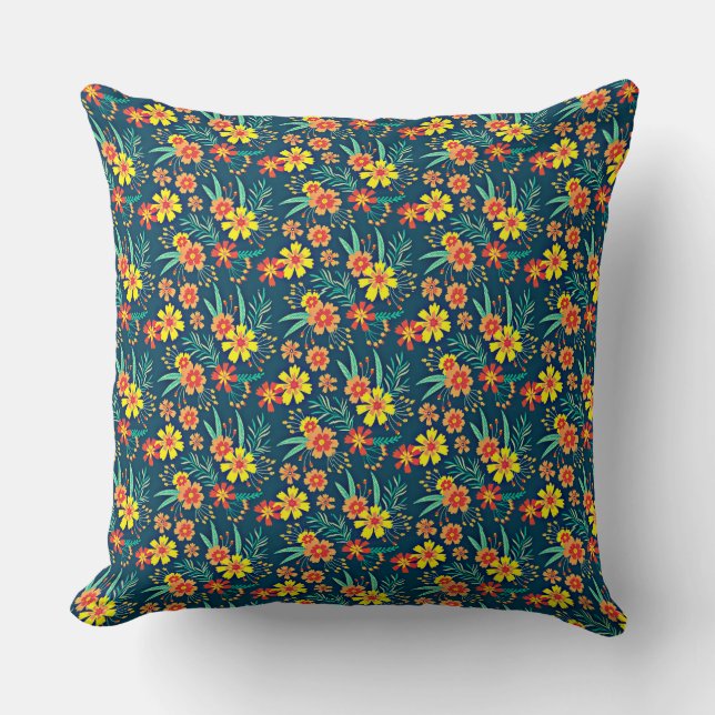 Seamless Tropical Floral Pattern-46566 Throw Pillow (Front)
