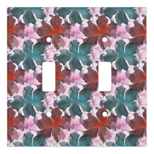 Seamless tropical floral pattern cutting board light switch cover