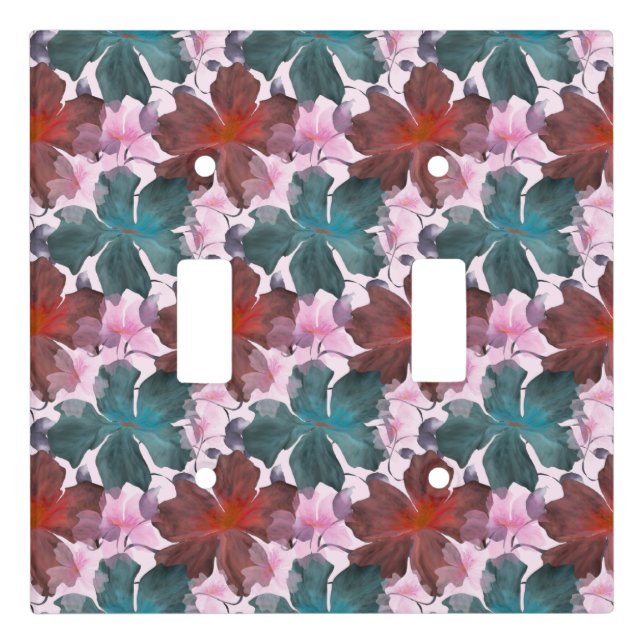Seamless tropical floral pattern  cutting board light switch cover (Front)