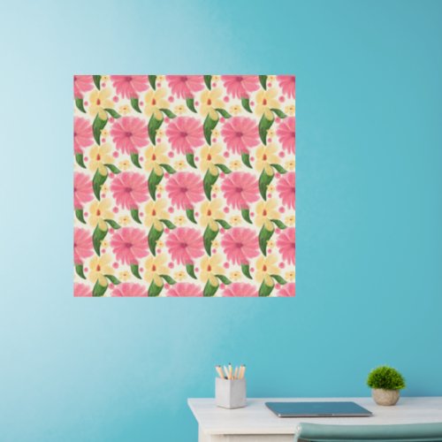 Seamless tropical floral pattern  wall decal