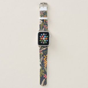 Seamless tropical flower pattern background apple watch band